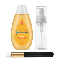 Foto do produto Kit Higienização de Cílios c/ Shampoo Johnson's + Pump  + Pincel de Limpeza