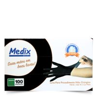 Foto do produto Luva Nitrílica Preta Medix sem Pó