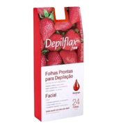 Foto do produto Folhas Prontas Faciais Morango Depilflax - 24 fls