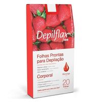 Foto do produto Folhas Prontas Corporal Morango Depilflax - 20 fls