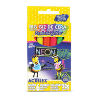 Foto do produto Big Giz de Cera com 06 Cores Neon - Acrilex