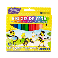 Foto do produto Big Giz de Cera com 12 Cores Redondo - Acrilex 