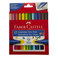 Foto do produto Hidrocor com 12 Cores Vai e Vem - Faber Castell