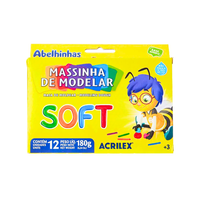 Foto do produto Massa De Modelar 180grs x 12 Cores Soft - Acrilex 