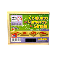 Foto do produto Números e Sinais em Madeira c/ 40pcs - Jott Play