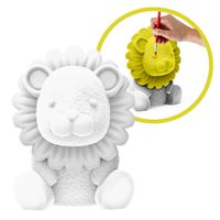 Foto do produto Leão Fofo Bichinho Peça em Gesso Safari Baby DIY 5cm para Aniversário Lembrancinha