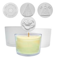 Foto do produto Tampa em Gesso para Copo Patê 4 Modelos para Vela Artesanal Sais de Banho