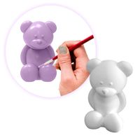 Foto do produto Urso Ursinho em Gesso 8cm para DIY Festa de Aniversário Lembrancinha Crianças Chá de Bebês