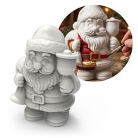 Foto do produto Peça em Gesso Papai Noel Com Sino 6cm Decoração de Natal DIY