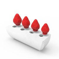 Foto do produto Molde de Silicone Fruta 4 Morangos Realista de Alta Definição