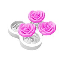 Foto do produto Molde de Silicone 3 Rosas Abertas para Toppers, Velas e Lembrancinhas de Luxo