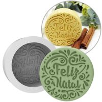 Foto do produto Molde de Silicone Medalhão Feliz Natal Redonda