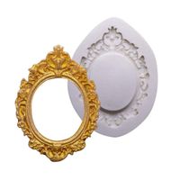 Foto do produto Molde de Silicone Moldura Oval Vintage Barroca Branco