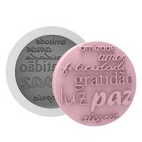 Foto do produto Molde de Silicone Redondo Paz Amor Felicidade Grande