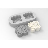 Foto do produto Molde de Silicone 2 Borboletas Brancas para Lembrancinhas