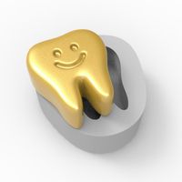 Foto do produto Molde de Silicone Dente Feliz 3D para Lembrancinhas Branco