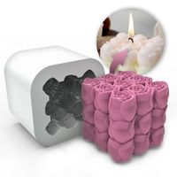 Foto do produto Molde de Silicone Cubo Flor Tulipas Empilhadas 3D
