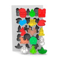 Foto do produto Molde de Silicone Kit Figuras Natalinas 15 Cavidades