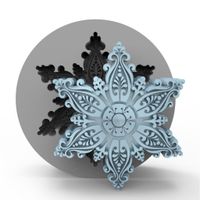 Foto do produto Molde de Silicone Floco de Neve Natalino C/ Arabescos