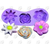 Foto do produto Molde de Silicone Flores 3Cav.