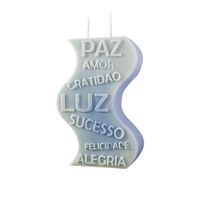 Foto do produto Forma de Silicone Paz Amor Luz- Vela onda-