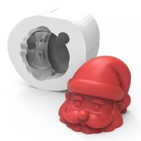 Foto do produto Forma de Silicone Natalino Papai Noel Escondido para Velas em Copo