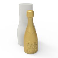 Foto do produto Molde de Silicone Garrafa Champanhe Feliz Ano Novo | Para Velas Artesanais Temáticas