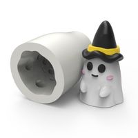 Foto do produto Forma de Silicone Fantasma com Chapéu – Ideal para Velas Artesanais de Halloween