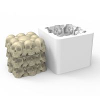 Foto do produto Molde de Silicone Cubo de Caveiras | Para Velas, Gesso e Artesanatos