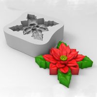 Foto do produto Molde de Silicone Flor de Natal Poinsétia para Velas, Sabonetes e Artesanato