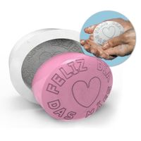 Foto do produto Molde de Silicone Oval Feliz Dia das Mães com Coração Branco