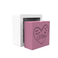 Foto do produto Molde de Silicone Quadrado Barra Feliz Dia das Mães Coração Branco