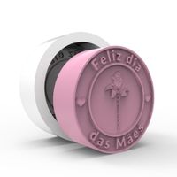 Foto do produto Molde de Silicone Redondo Flor Dia das Mães Branco