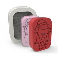 Foto do produto Molde de Silicone Sabonete Flork de Natal Mensagem Divertida