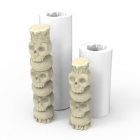 Foto do produto Molde Silicone Vela Caveira Empilhada Decorativa