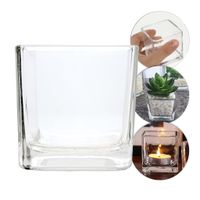 Foto do produto Adorno Porta Vela de Vidro Cristal 80ml Sem Tampa - Quadrado Pequeno (5x5cm)