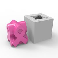 Foto do produto Molde de Silicone Outubro Rosa Laço Conscientização Vela 4 lados