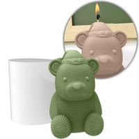 Foto do produto Molde de Silicone Urso de Natal Com Gorrinho Gorro Fofura Realista