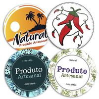 Foto do produto Etiqueta Adesiva para Produto Artesanal - Natural Ervas Bamboo Verão Tropical 4,3x4,3cm - 10 Unidades