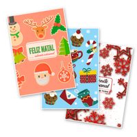 Foto do produto Papel Para Embalar Sabonete Offset (Sulfite) Tema Natal - 10 Unidades (14,5 X 20,5cm)