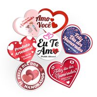 Foto do produto Etiqueta Adesiva Dia dos Namorados 4,3x4,3cm - Pacote com 10 unidades