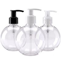 Foto do produto Frasco Pet Cristal Saboneteira Bola 300ml 28/410 Com Válvula Pump para Sabonete Liquido Shampoo Condicionador Creme Hidratante Detergente