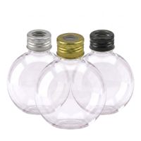 Foto do produto Kit Frasco Pet Cristal Bola Redondo 300ml 28/410 Com Tampa Furada para Difusor Aromatizador 