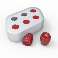 Foto do produto Molde de Silicone 6 Cavidades Framboesas Frutas Hiper-realistas