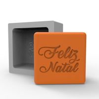 Foto do produto Molde de Silicone Feliz Natal Quadrado para Sabonete Vela Gesso Resina Lembrancinha e Decoração