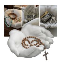 Foto do produto Porta Objetos Suporte Mãos De Gesso Decorativa Para Joias Chave Relogio