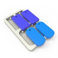 Foto do produto Molde de Silicone Pingente Mini Oval / Retangular 4Cav. 