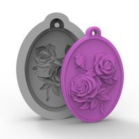 Foto do produto Molde de Silicone Pingente Rosas Decorativo Artesanato Chaveiro