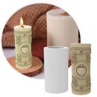 Foto do produto Molde de Silicone Vela Sagrado Coração Religiosa Decorativa 3D