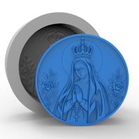 Foto do produto Molde de Silicone Topo de Vela Nossa Senhora Aparecida Gesso Resina Artesanato Decoração Lembrancinha Sabonete Religioso